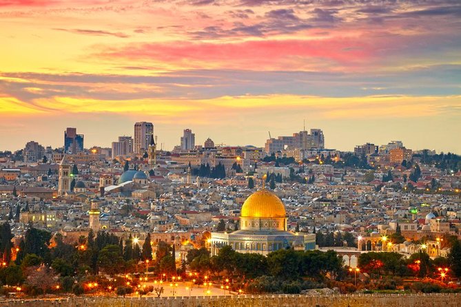 Jerusalem Temple Mount & Dome of the Rock - The Mount of Olives view at the start
