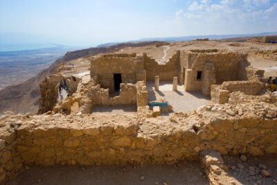 Masada and Dead Sea from Tel Aviv