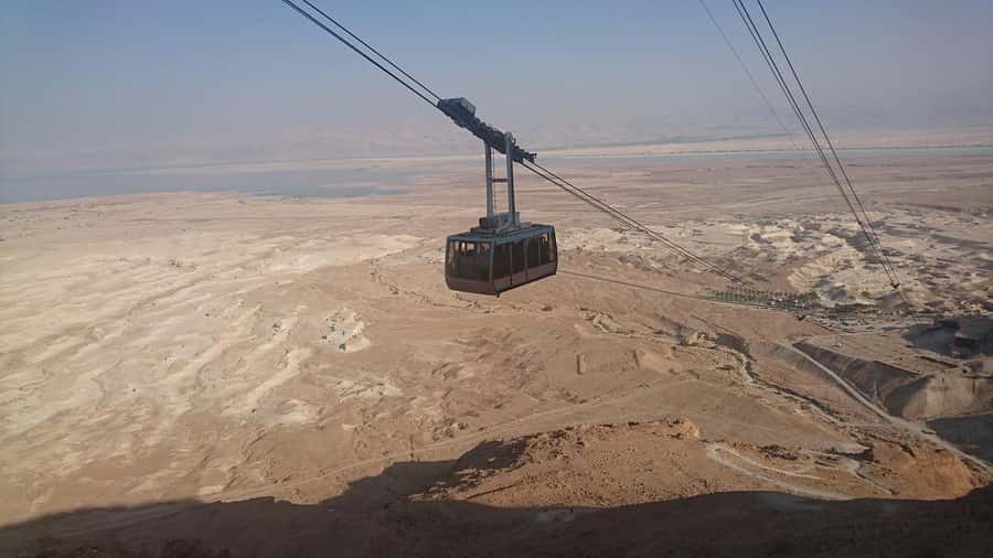 Massada and the Dead Sea in Russian - Reaching Masada by Funicular