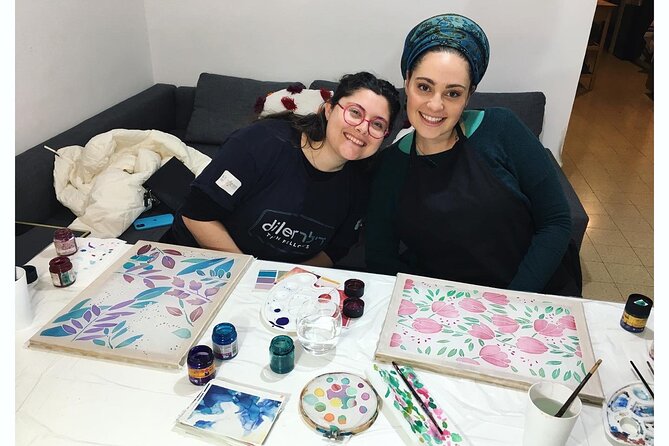 Private Silk Wall Hanging Painting Workshop in Jerusalem - The Gutta Outline Makes Painting Friendly